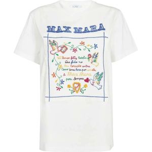 Max Mara, Dames, Tops, Wit, Maat: M Katoen,