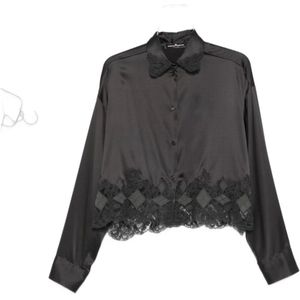 Ermanno Scervino, Dames, Blouses & Shirts, Zwart, Maat: M Zijde,