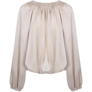 Blanca Vita, Dames, Blouses & Shirts, Beige, Maat: S Poliester,