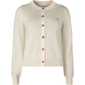 Maison Kitsuné, Dames, Truien, Beige, Maat: L Wol,