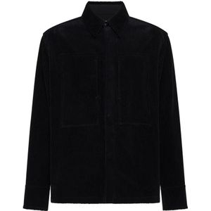 Jil Sander, Heren, Overhemden, Zwart, Maat: S Katoen,