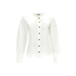 Ganni Aansluitend overhemd, 34 W FR , White , Dames , Maat: XS