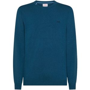 Sun68, Heren, Truien, Blauw, Maat: M Katoen,