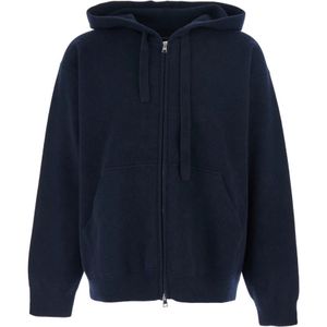 Roberto Collina, Heren, Sweatshirts & Hoodies, Blauw, Maat: S Wol,