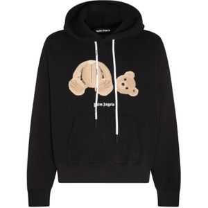 Palm Angels, Heren, Sweatshirts & Hoodies, Zwart, Maat: L Katoen,