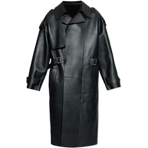 Dsquared2, Heren, Jassen, Zwart, Maat: S Leer,