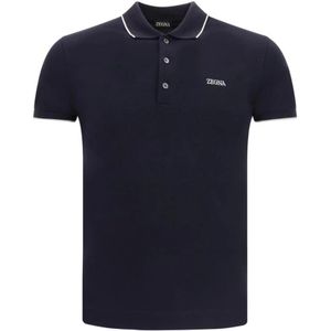 Ermenegildo Zegna, Heren, Tops, Blauw, Maat: S Katoen,
