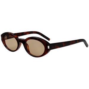 Saint Laurent - Ovale Zonnebril - Bruin - Havana - Acetaat - 51 mm Lensbreedte