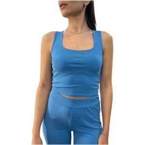 Kaos, Dames, Tops, Blauw, Maat: M Synthetisch,