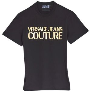 Versace Jeans Couture, Heren, Tops, Zwart, Maat: M Katoen,
