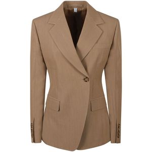 Burberry, Dames, Jassen, Bruin, Maat: S Wol,