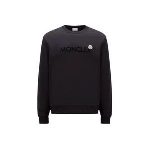 Moncler Logo Patch Sweatshirt , Black , Heren , Maat: 2XL