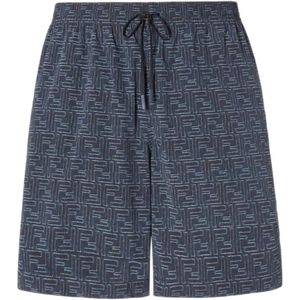 Fendi, Heren, Badkleding, Blauw, Maat: XL Denim,