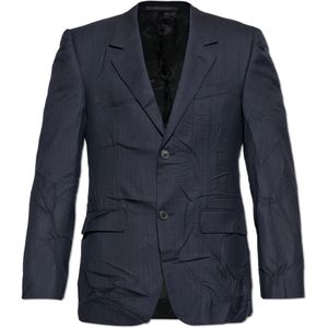 Balenciaga, Heren, Jassen, Blauw, Maat: L Wol,