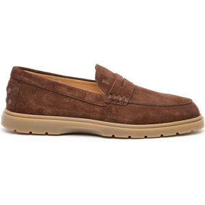 Tod's Bruine Suède Mocassin , Brown , Heren , Maat: 41 1/2 EU