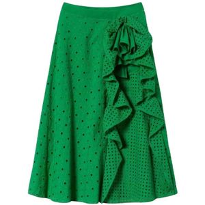 Twinset, Dames, Rokken, Groen, Maat: S Katoen,