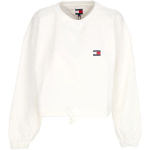 Tommy Hilfiger, Dames, Sweatshirts & Hoodies, Beige, Maat: 2XS Katoen,