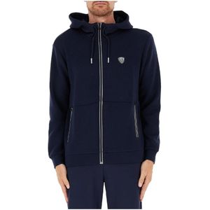 Emporio Armani Ea7, Heren, Sweatshirts & Hoodies, Blauw, Maat: XL Viscose,