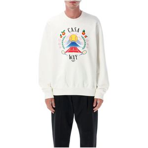 Casablanca, Heren, Sweatshirts & Hoodies, Beige, Maat: XL Katoen,