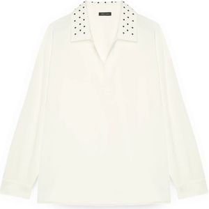 Fiorella Rubino, Dames, Blouses & Shirts, Wit, Maat: XL Poliester,