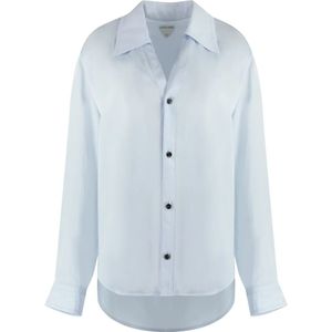 Bottega Veneta, Dames, Blouses & Shirts, Blauw, Maat: 2XS