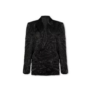 Balenciaga Satijnen blazer met kreukel effect , Black , Dames , Maat: M