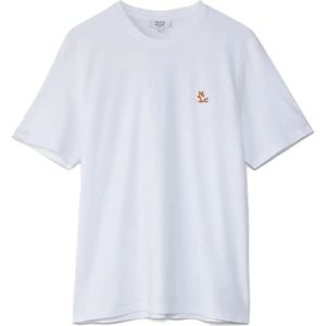 Maison Kitsuné, Dames, Tops, Wit, Maat: S Katoen,