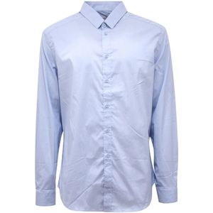 Paolo Pecora, Heren, Overhemden, Blauw, Maat: 4XL