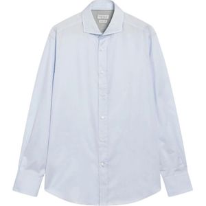 Brunello Cucinelli, Heren, Overhemden, Blauw, Maat: M Katoen,