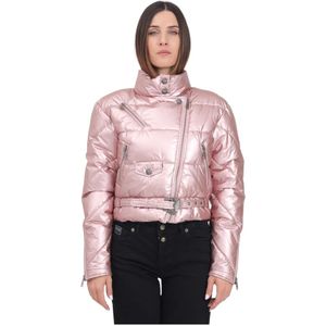 Versace Jeans Couture, Dames, Jassen, Roze, Maat: S Leer,