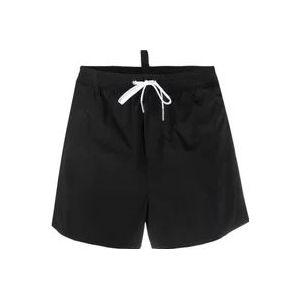 Dsquared2 Zwarte Boxer Midi Strandkleding Casual , Black , Heren , Maat: S