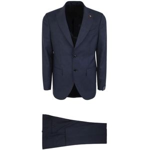 Sartoria Latorre, Heren, Pakken, Blauw, Maat: 3XL Tweed,