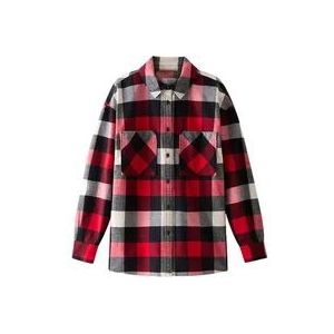 Woolrich Rood Zwart Buffalo Geruite Flanellen Overhemd , Multicolor , Dames , Maat: M