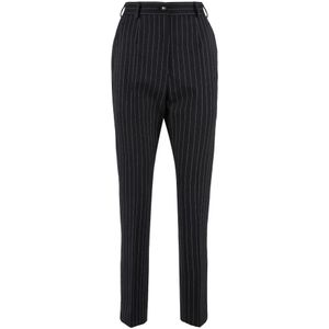 Dolce & Gabbana, Dames, Broeken, Zwart, Maat: S Leer,