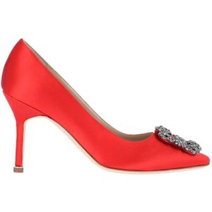 Manolo Blahnik, Dames, Schoenen, Rood, Maat: 36 EU Leer,