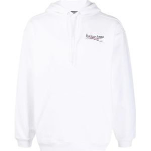 Balenciaga, Heren, Sweatshirts & Hoodies, Wit, Maat: 2XS Katoen,