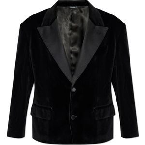 Dolce & Gabbana, Heren, Jassen, Zwart, Maat: S Katoen,