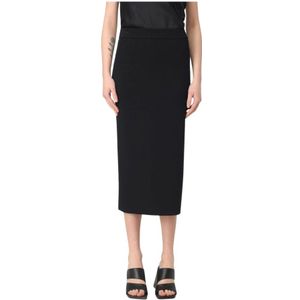 Max Mara - Zwarte Pure Rok - Midi Rok - Viscose Crêpe