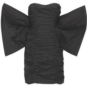 Rotate Birger Christensen, Dames, Jurken, Zwart, Maat: XS Leer,