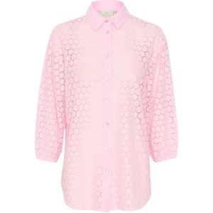 Kaffe - Roze Kant Shirt - Blouse - Dames - 3/4 Mouwen