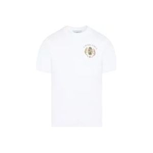 Casablanca Wit Katoenen Bedrukt T-shirt , White , Heren , Maat: XL