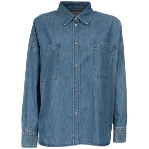 Weekend Max Mara, Dames, Blouses & Shirts, Blauw, Maat: S Katoen,