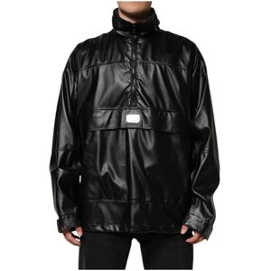 Dolce & Gabbana, Heren, Jassen, Zwart, Maat: M Poliester,