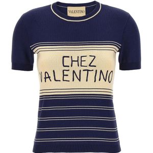 Valentino Garavani, Dames, Truien, Blauw, Maat: S