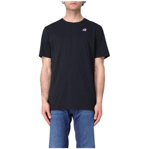 K-Way, Heren, Tops, Zwart, Maat: 2XL Katoen,