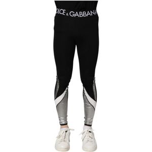 Dolce & Gabbana, Heren, Broeken, Zwart, Maat: XS Nylon,