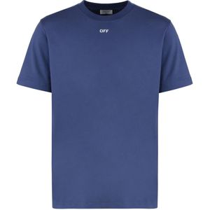 Off White, Heren, Tops, Blauw, Maat: XL Katoen,