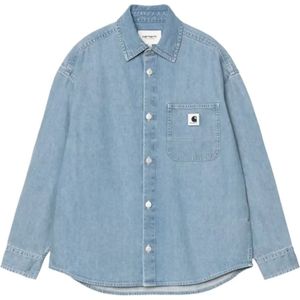 Carhartt Wip, Dames, Blouses & Shirts, Blauw, Maat: XS Katoen,