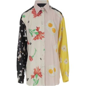 Moschino, Dames, Blouses & Shirts, Veelkleurig, Maat: XS Zijde,