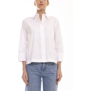 Peserico, Dames, Blouses & Shirts, Wit, Maat: S Katoen,